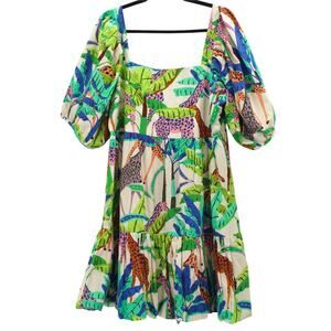 Oliphant Green Puff Sleeve Sundress